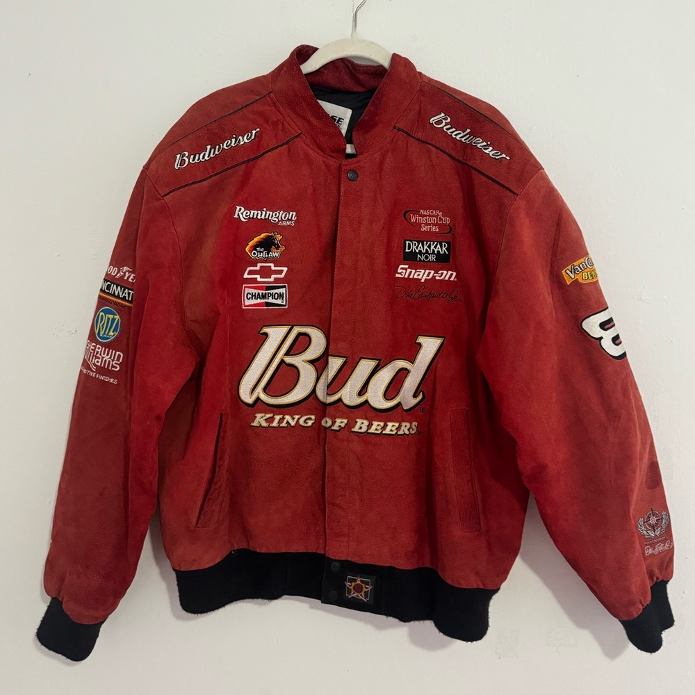 REAL SUEDE VINTAGE Dale Earnhardt Jr. NASCAR BUDWEISER JACKET